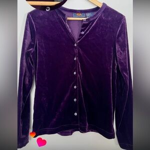 Route 66 Purple Velvet Cardigan